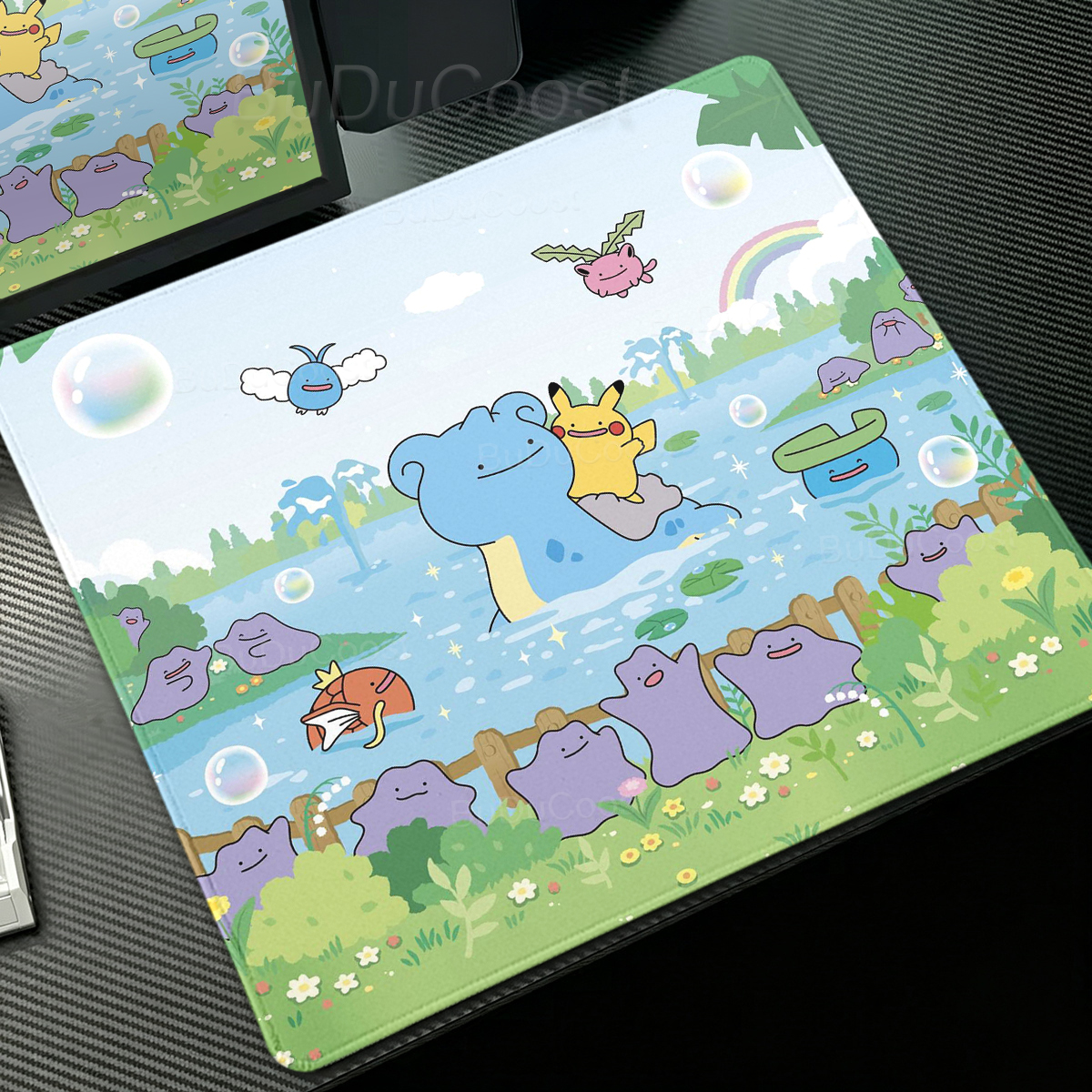 Desk Setup In Office - Anime Pokémon Ditto Mouse Pad Laptop