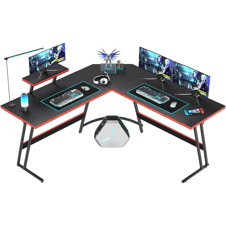 L Shaped Desk Setup - L Shaped Gaming Desk with Large