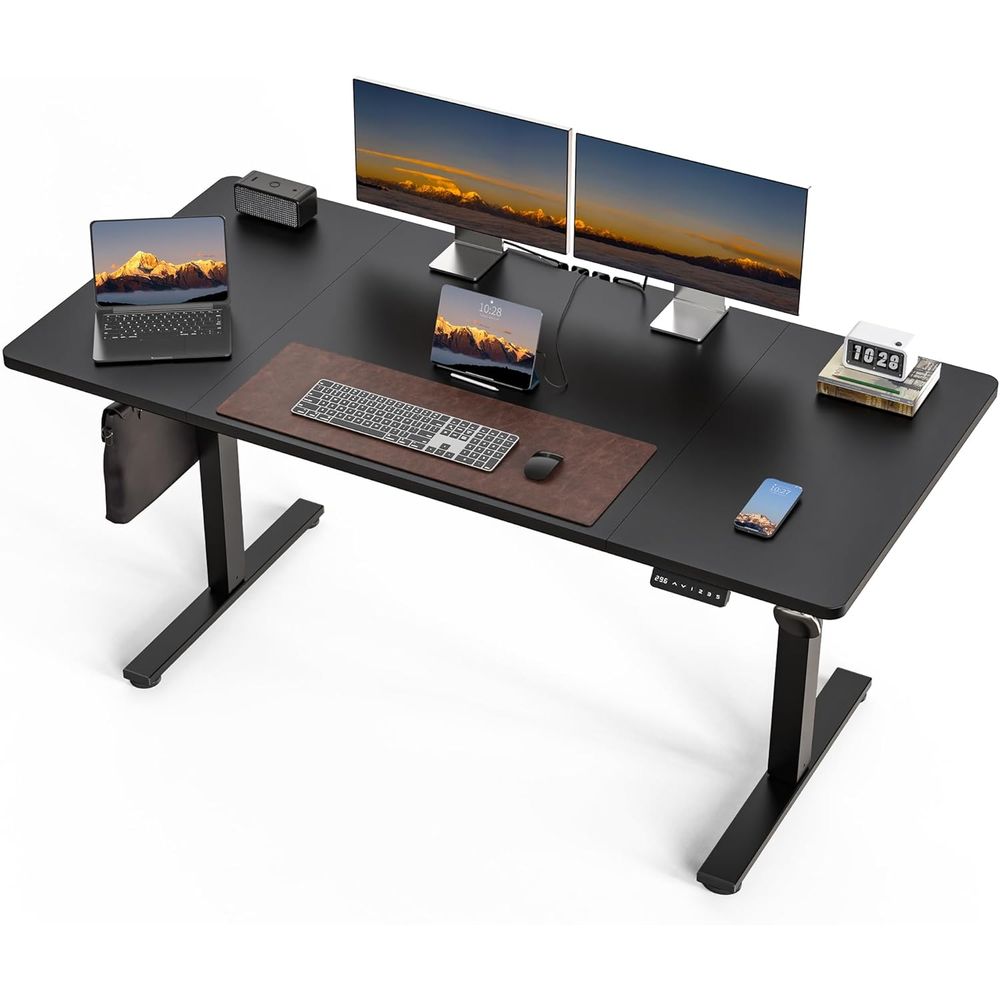 Desk Setup Height - Large 63x30 Electric Adjustable Height Desk,
