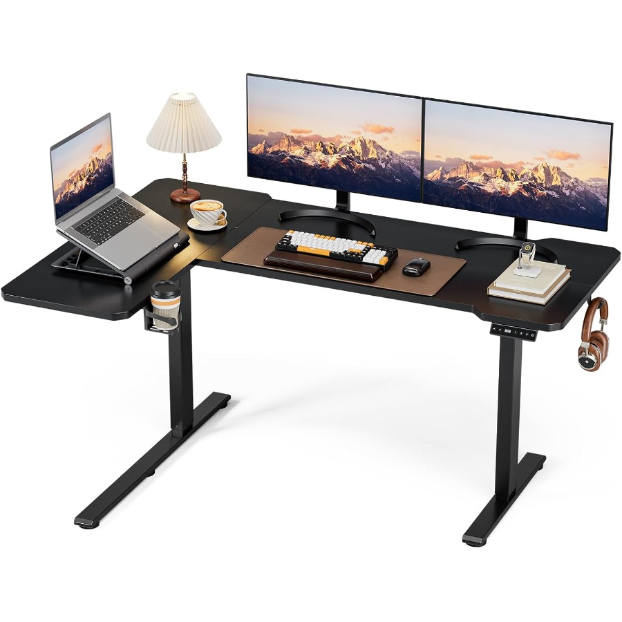 Desk Setup Height - 59 Inch L Shaped Adjustable Height