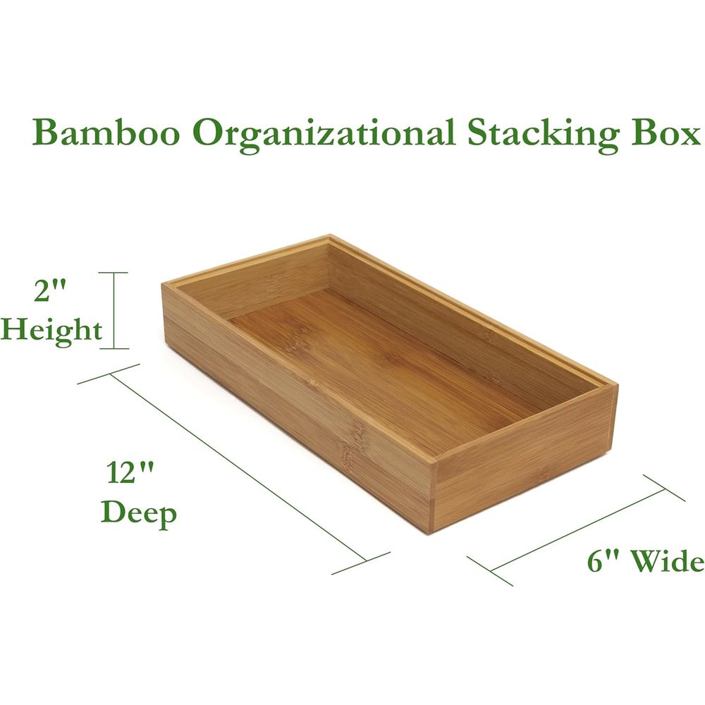 6 x 12 Bamboo Stacking Drawer  - огляд і ціна Drawer Organizer Bamboo