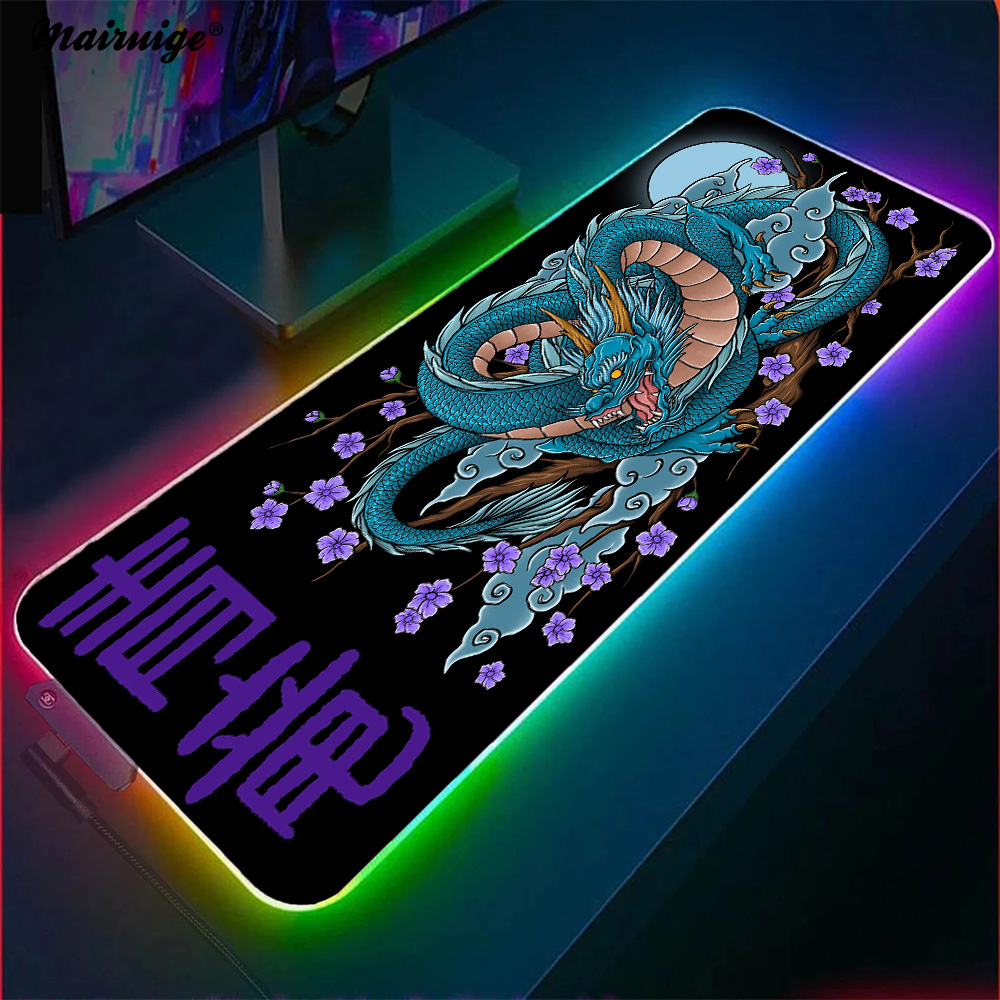 Black Dragon Mouse Pad 900x400 - огляд і ціна Desk Setup Rug