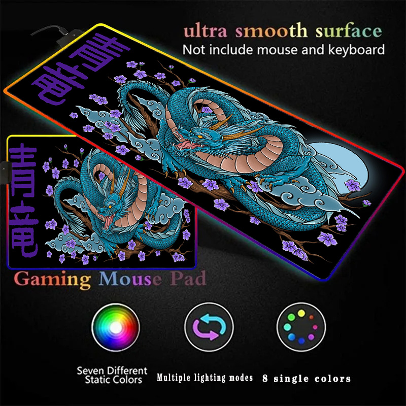 Black Dragon Mouse Pad 900x400 - огляд і ціна Desk Setup Rug