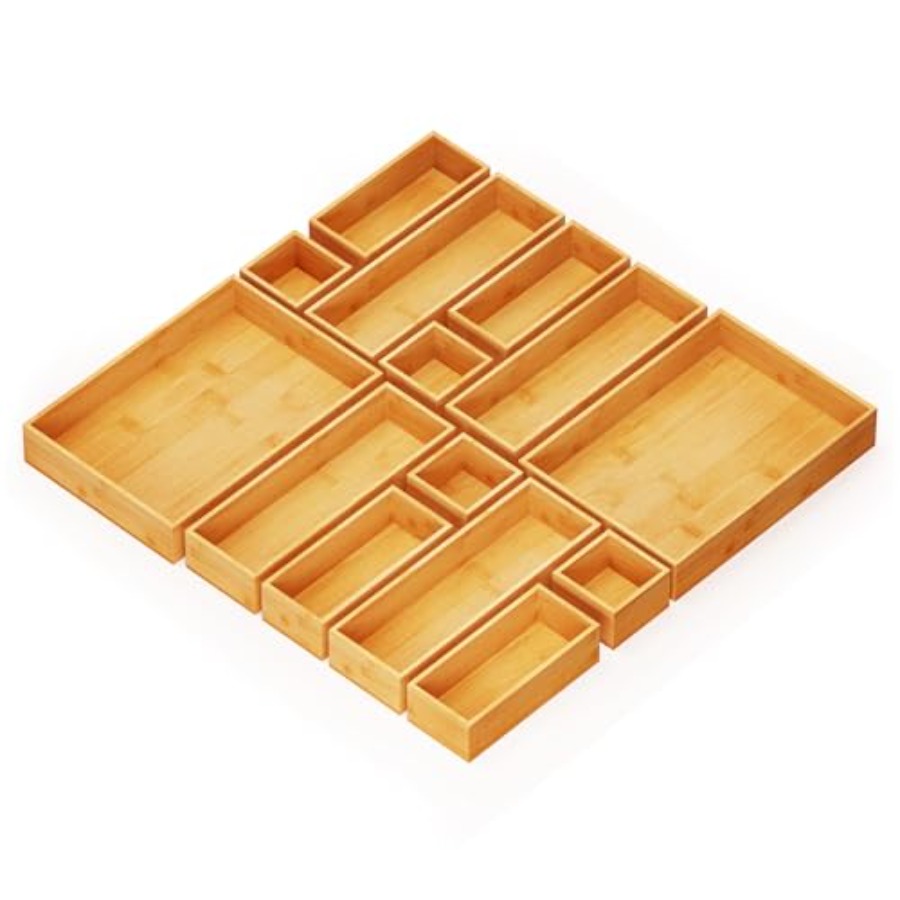 14-Piece Bamboo Drawer Organiz - огляд і ціна Drawer Organizer Bamboo