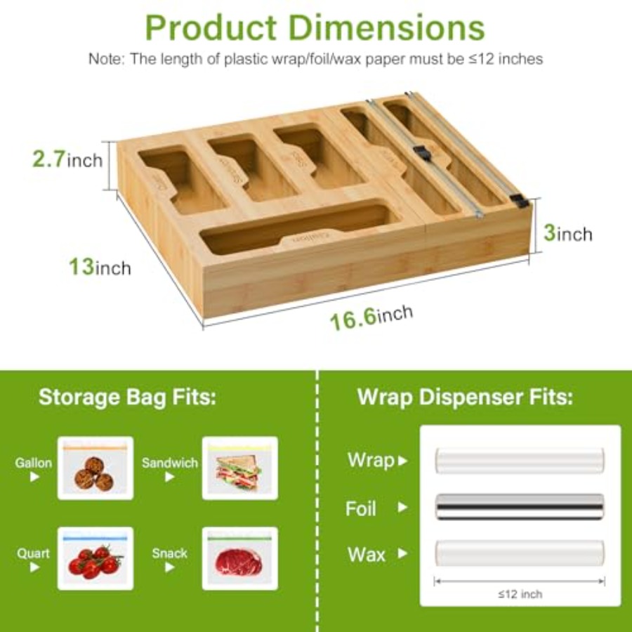 Bamboo Bag Storage Organizer - - огляд і ціна Drawer Organizer Bamboo