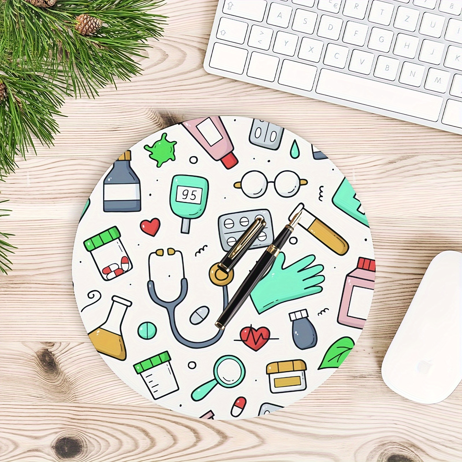 Round Nurses Doctors Office Ru - огляд і ціна Desk Setup Rug