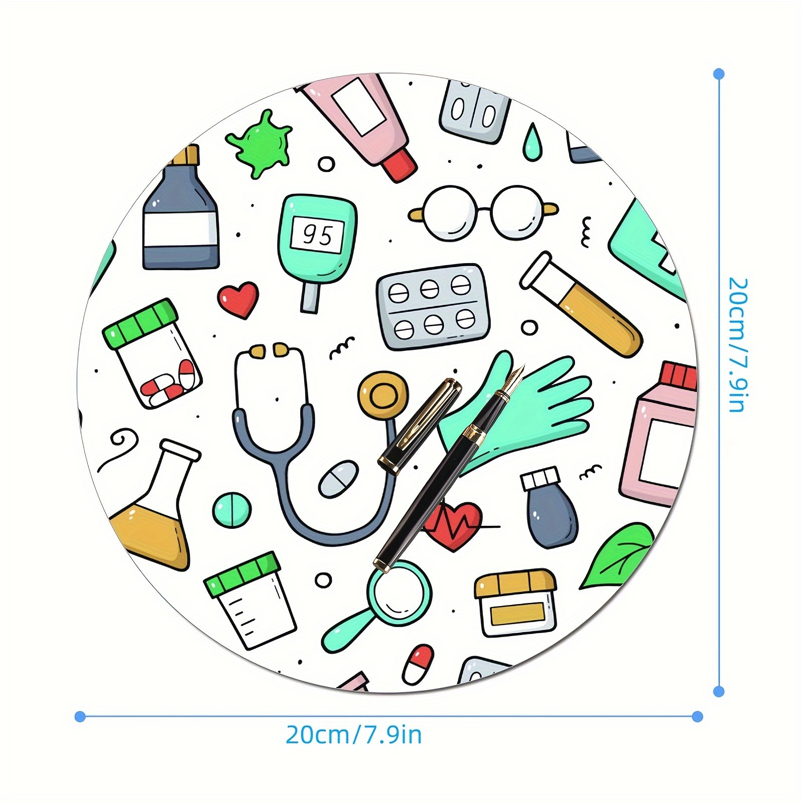 Round Nurses Doctors Office Ru - огляд і ціна Desk Setup Rug