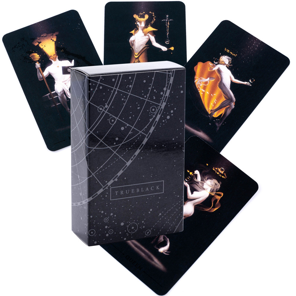 True Black Tarot Cards 78 Card - огляд і ціна Desk Setup Black