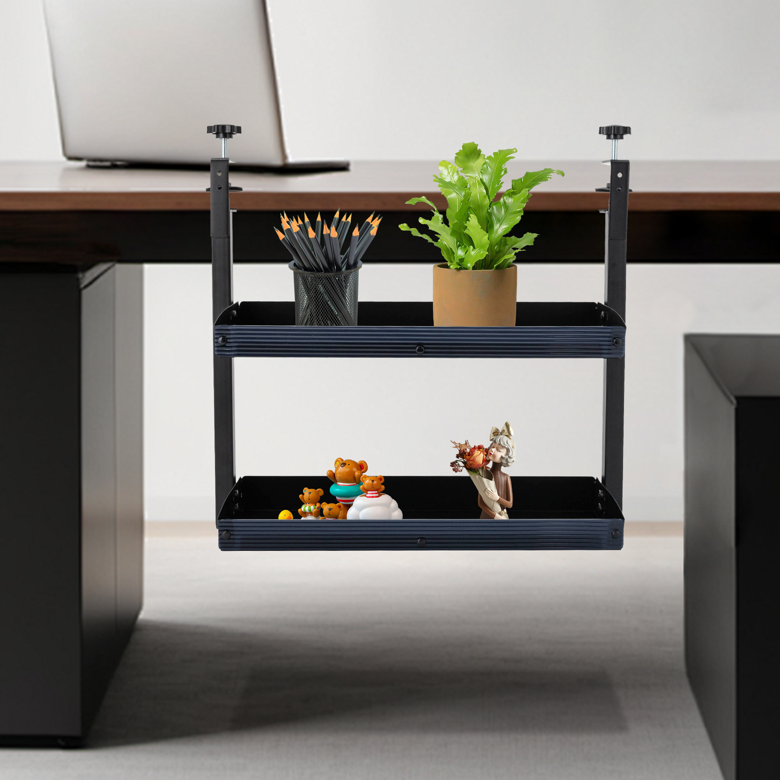 Clamp-on Desk Shelf, 2-Tier, A - огляд і ціна Desk Setup Black