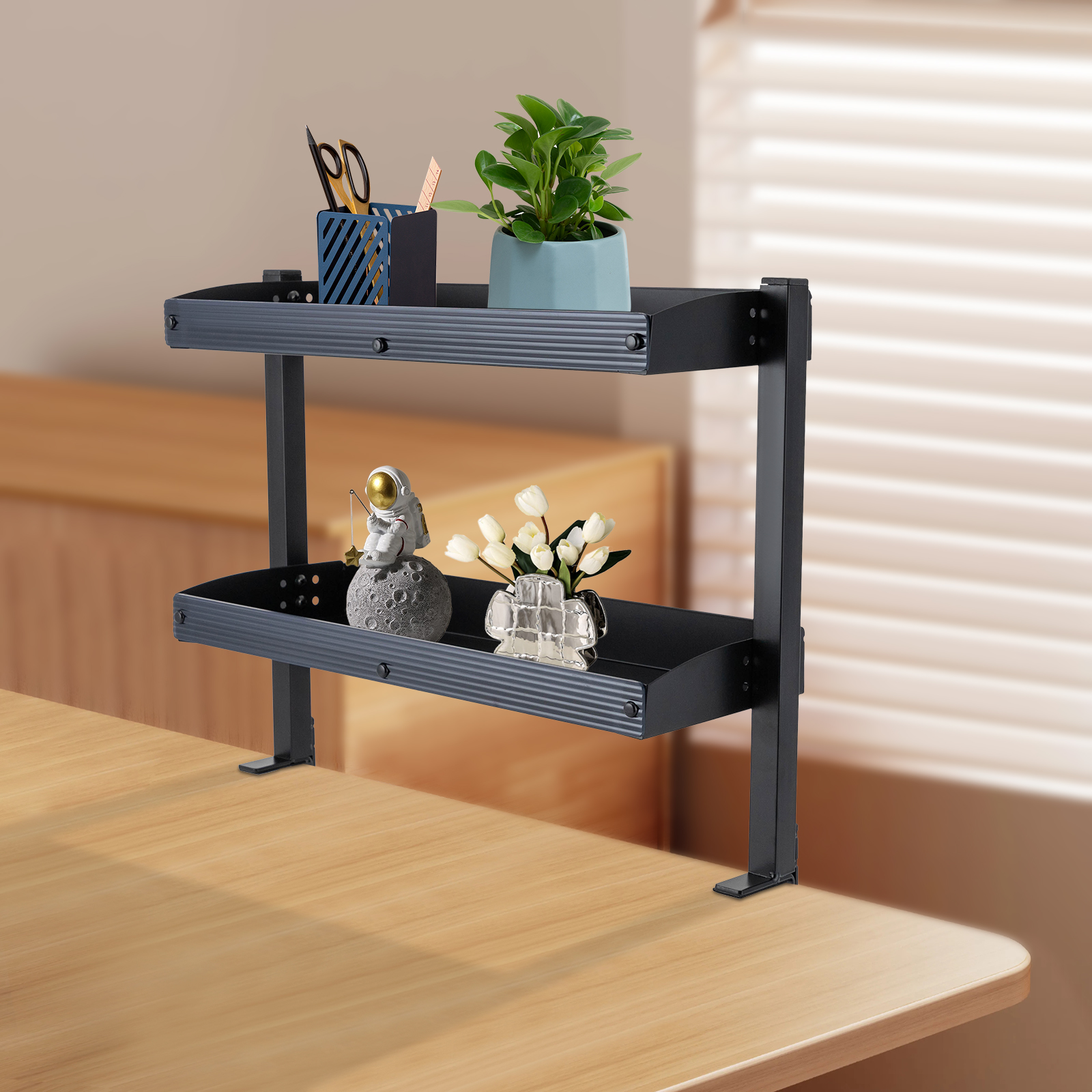 Clamp-on Desk Shelf, 2-Tier, A - огляд і ціна Desk Setup Black