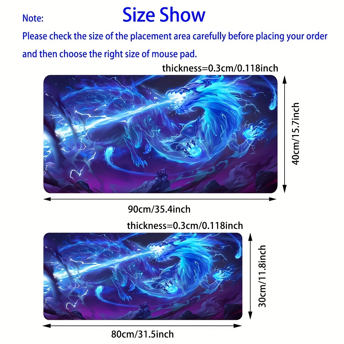 Blue Dragon Mouse Pad Speed Mo - огляд і ціна Desk Setup Rug