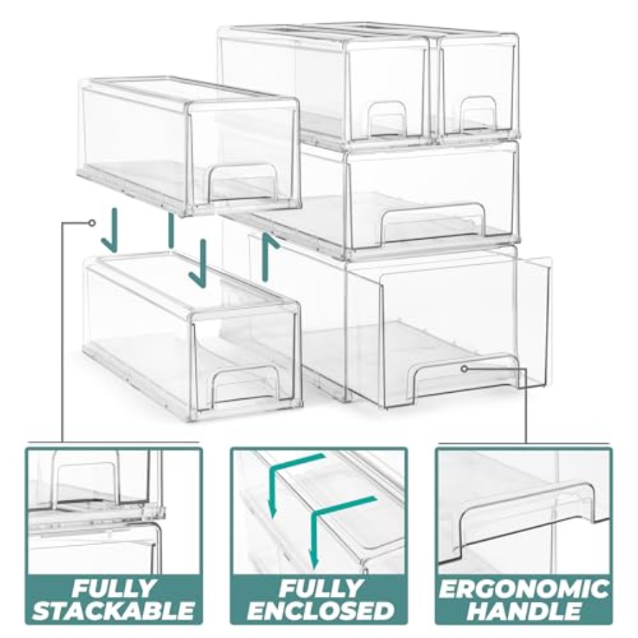 Clear Plastic Organizer Bins w - огляд і ціна Drawer Organizer Bamboo