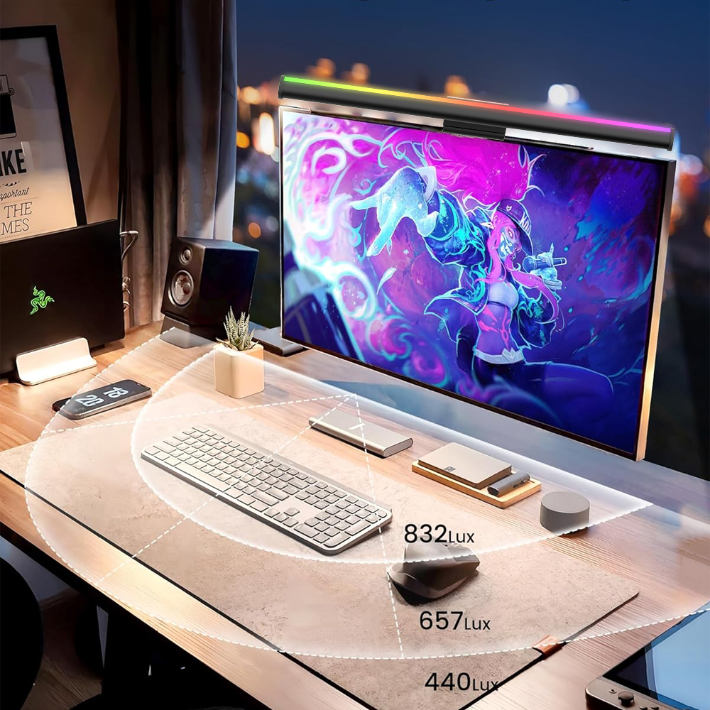 Screen Hanging Lamp Monitor Li - огляд і ціна Desk Setup Black