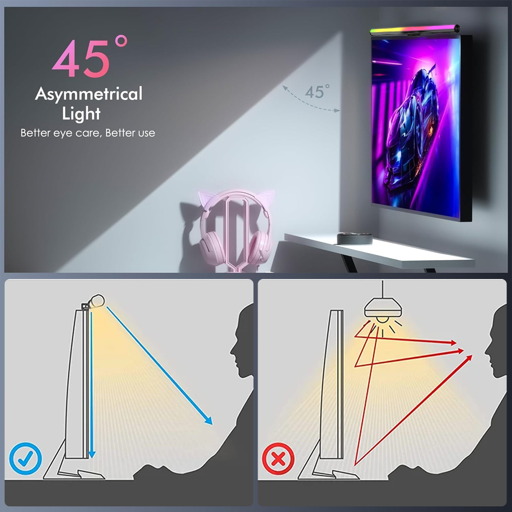 Screen Hanging Lamp Monitor Li - огляд і ціна Desk Setup Black