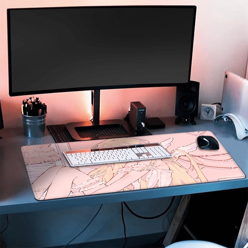 Kawaii Cute Angel Girl Mouse P - огляд і ціна Desk Setup Rug