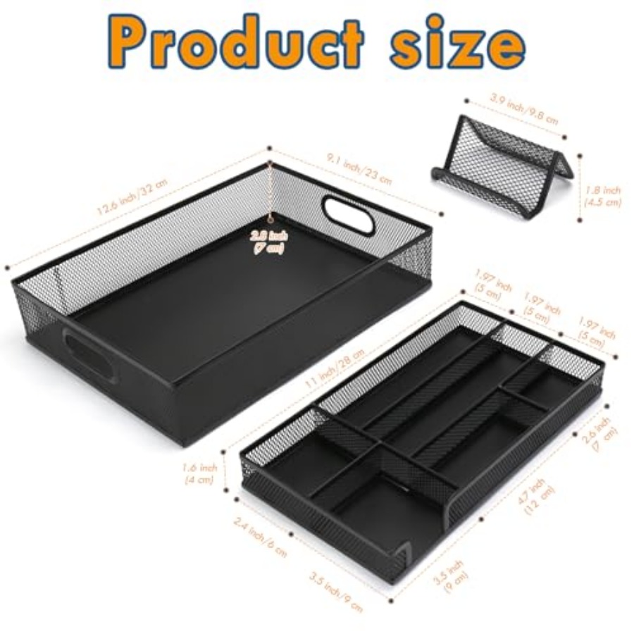 Black Metal Mesh Desk Drawer O - огляд і ціна Drawer Organizer Bamboo