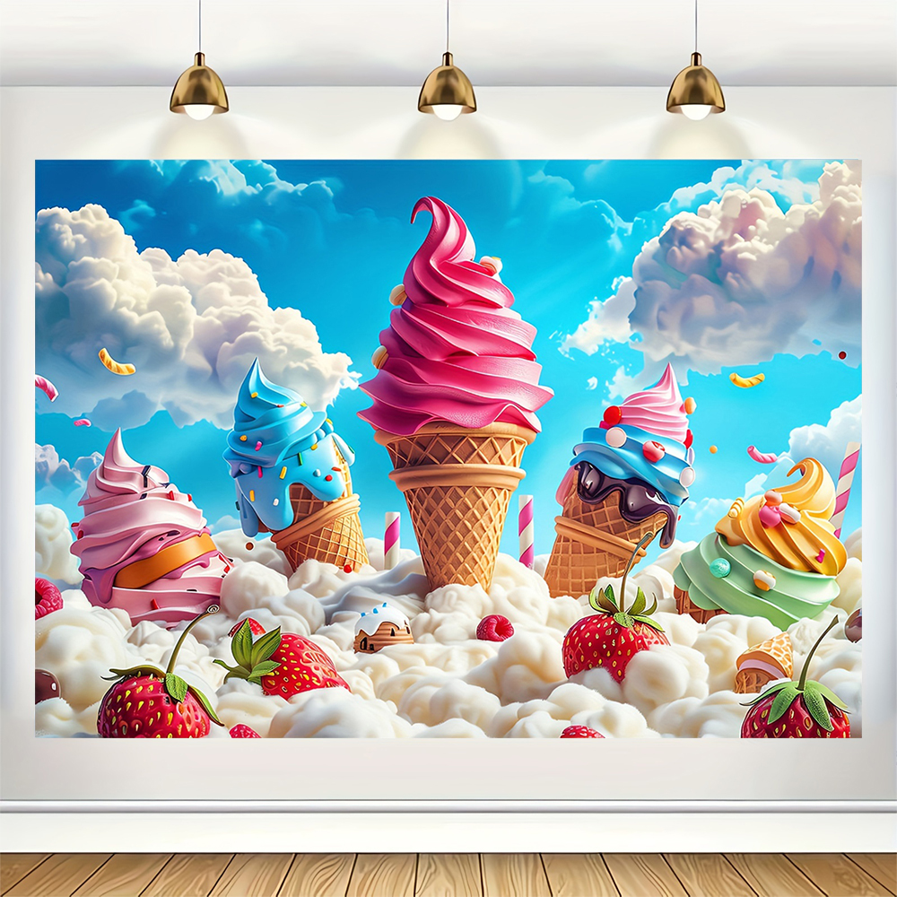 Sweet Ice Cream Theme Backdrop - огляд і ціна Desk Setup Plants