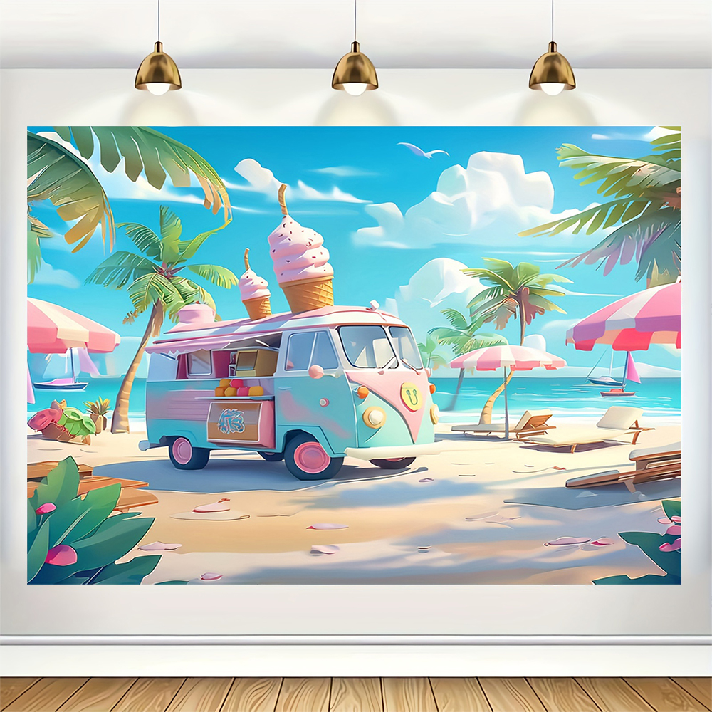Sweet Ice Cream Theme Backdrop - огляд і ціна Desk Setup Plants
