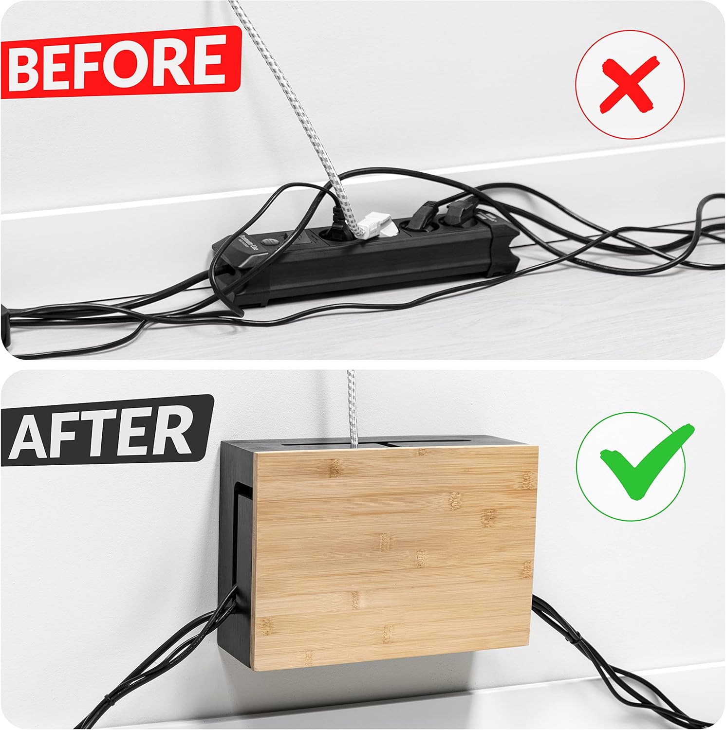Bamboo Cable Management Box wi - огляд і ціна Drawer Organizer Bamboo