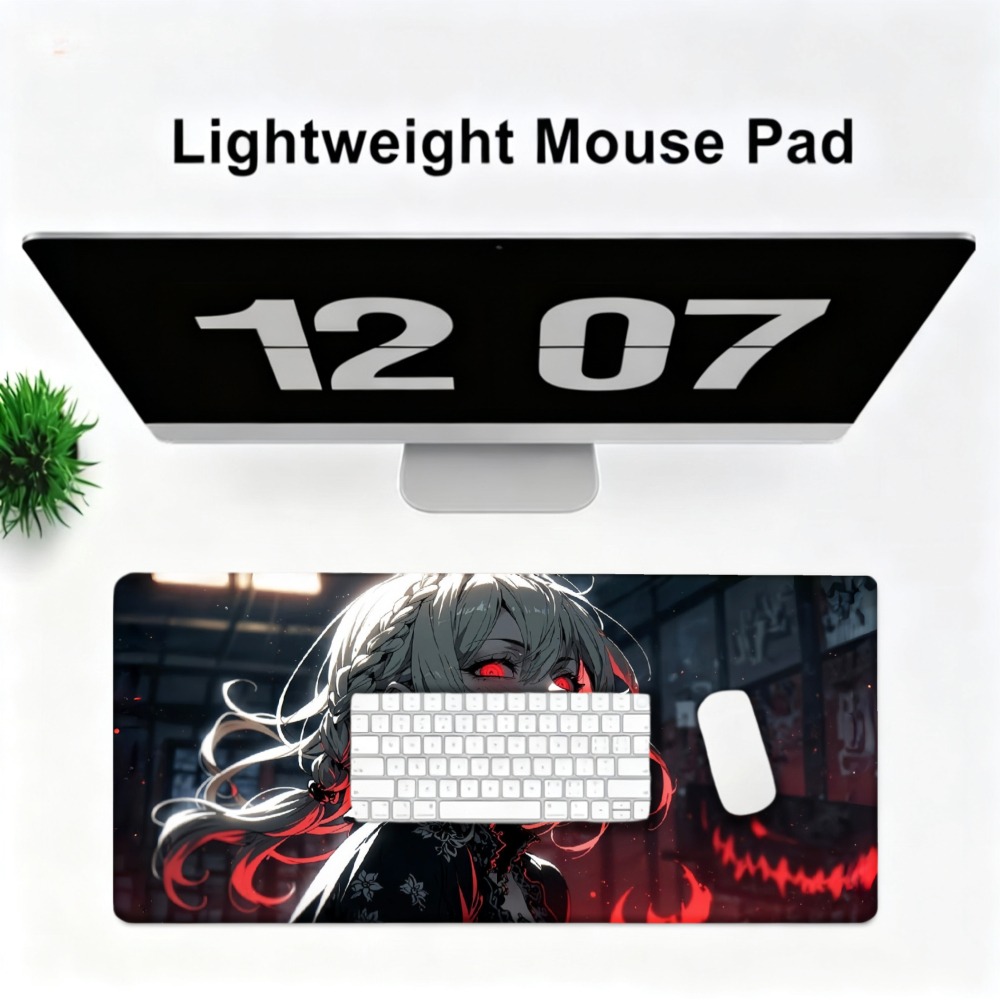 An anime girl with red flames  - огляд і ціна Desk Setup Background