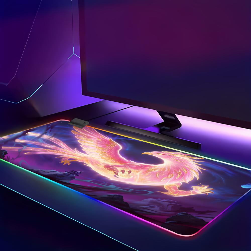 RGB LED Blue Dragon Mouse Pad  - огляд і ціна Desk Setup Rug