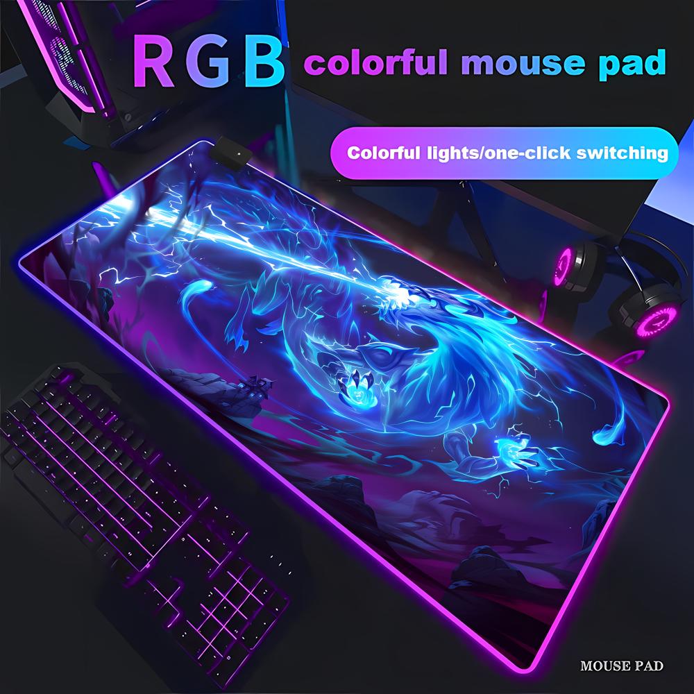 RGB LED Blue Dragon Mouse Pad  - огляд і ціна Desk Setup Rug