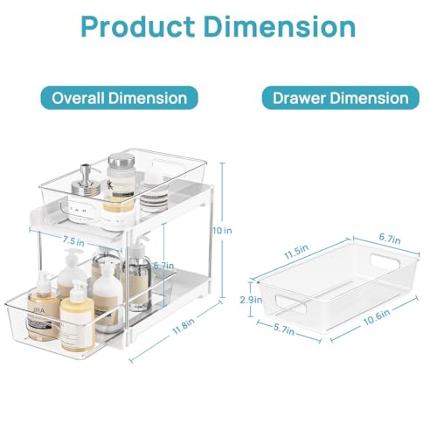 4 Pack Bathroom Organizer 2 Ti - огляд і ціна Drawer Organizer Bamboo