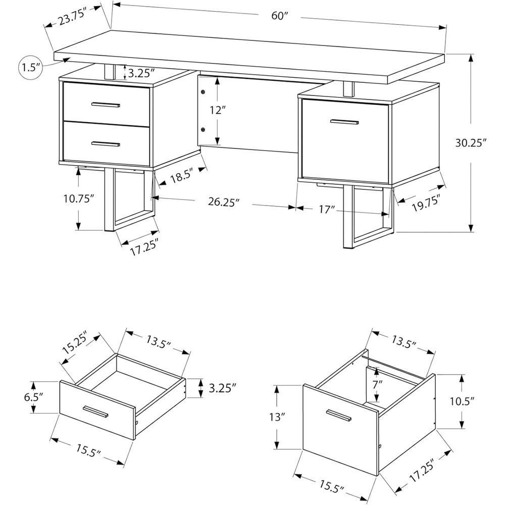 Contemporary 60 Work Desk with - огляд і ціна Desk Setup Grey