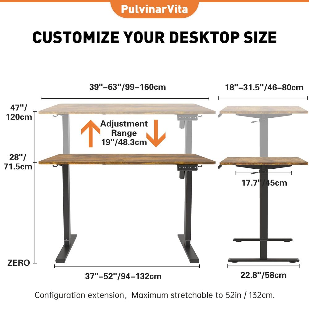 Desk Frame, Stand up Desk Fram - огляд і ціна Desk Setup Height