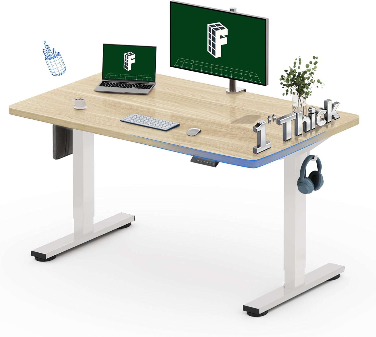 Electric Standing Desk 48x30 I - огляд і ціна Desk Setup Black