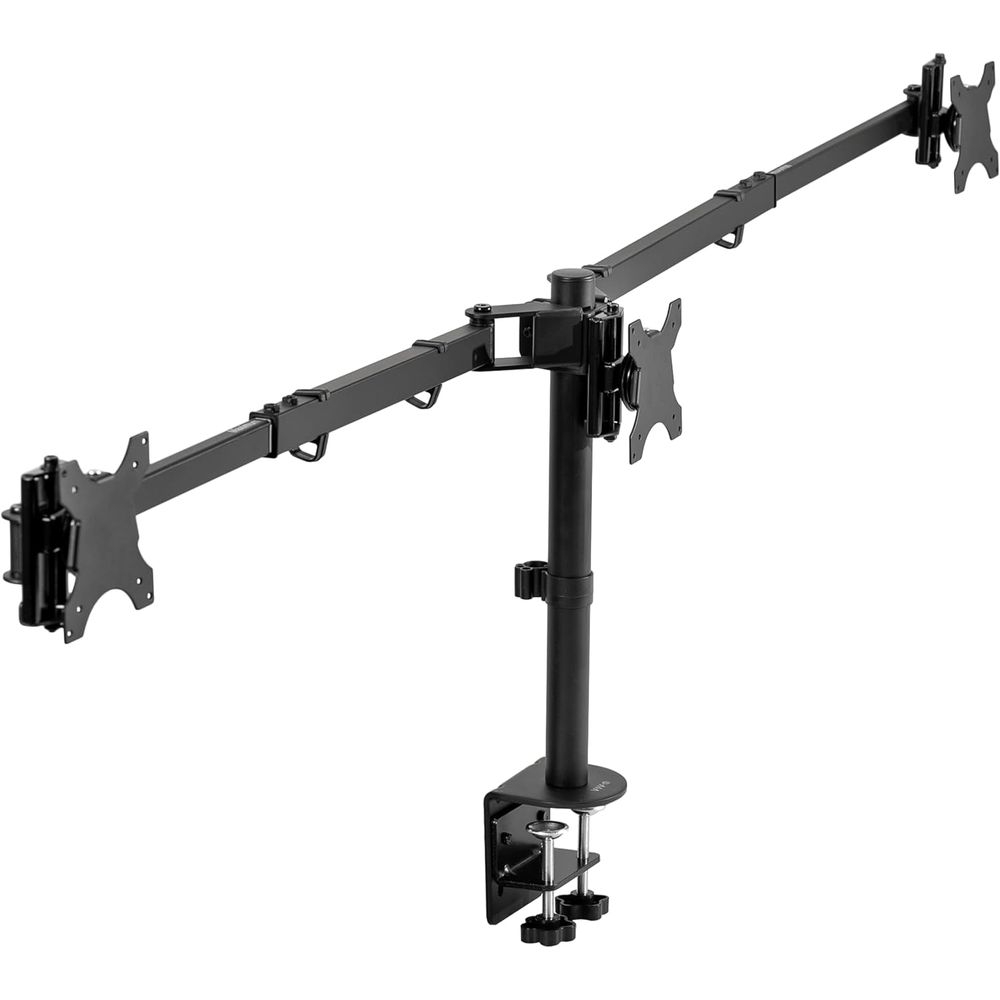Triple Monitor Desk Mount, Adj - огляд і ціна Desk Setup Black