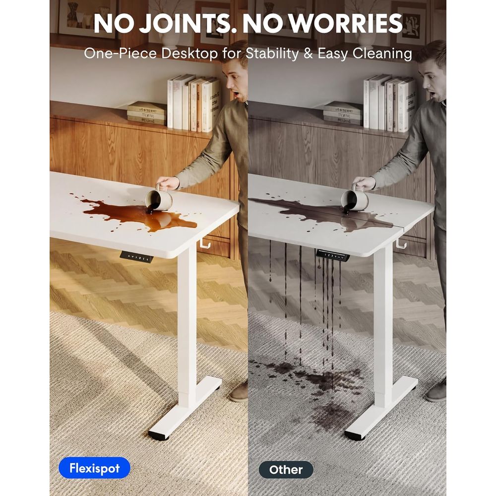 1-Inch Thick 48x30 White Elect - огляд і ціна Desk Setup Height