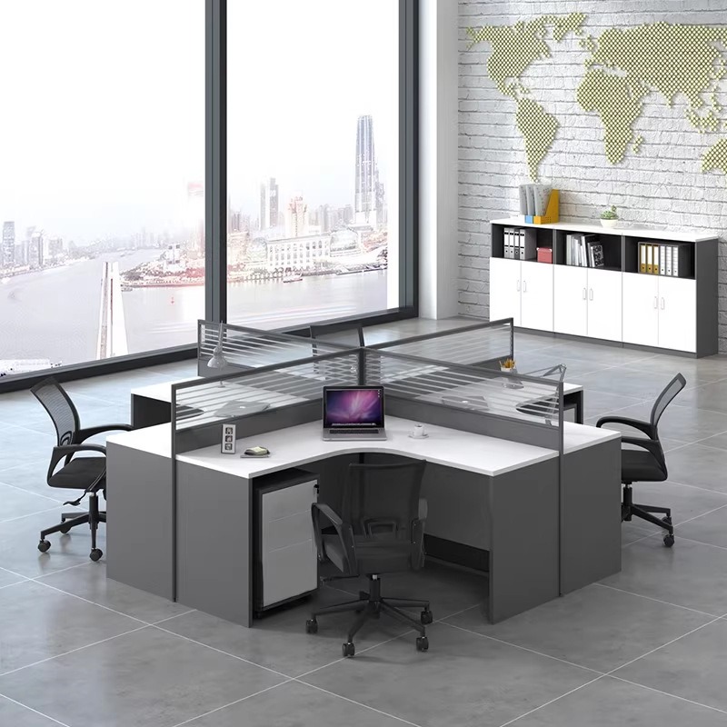 White Office Desk for 2 4 or 6 - огляд і ціна L Shaped Desk Setup