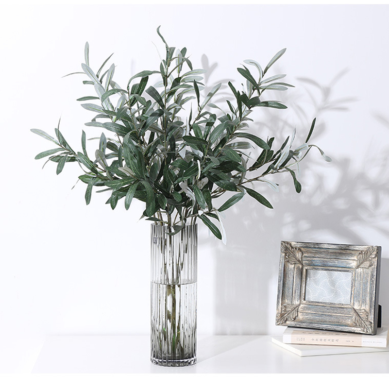 1PC Artificial Olive Green Lea - огляд і ціна Desk Setup Photo