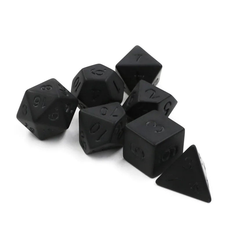 7pcs/lot Matte Black Dice Set  - огляд і ціна Desk Setup Black