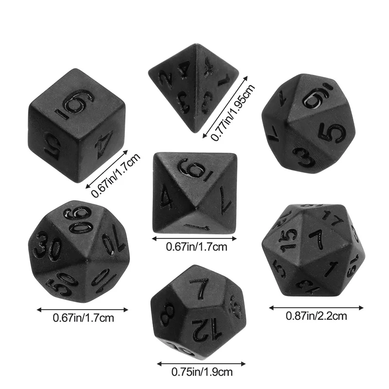 7pcs/lot Matte Black Dice Set  - огляд і ціна Desk Setup Black