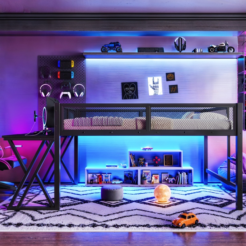 Gaming Loft Bed with Desk, X-F - огляд і ціна Desk Setup Bedroom