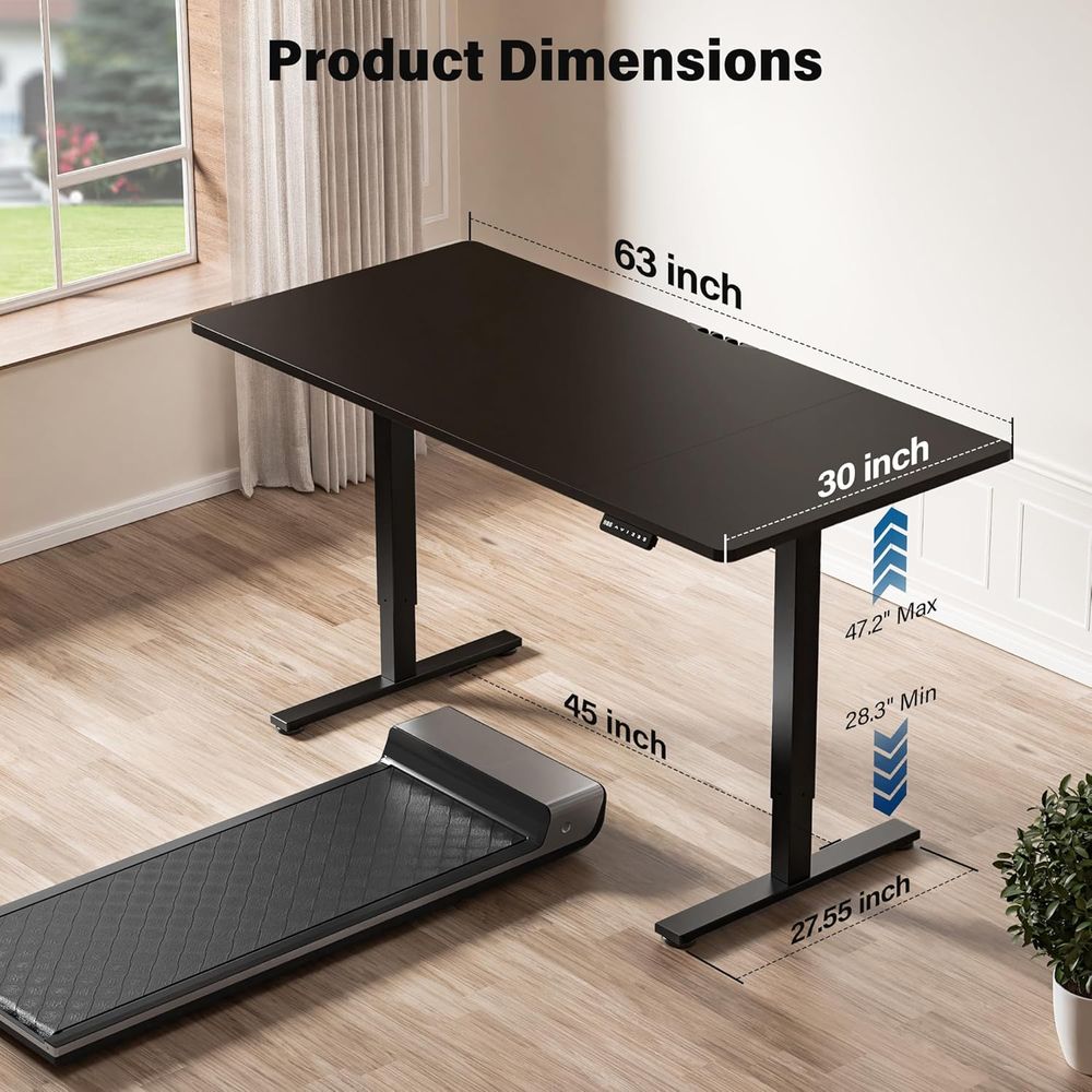 Large 63x30 Electric Adjustabl - огляд і ціна Desk Setup Height