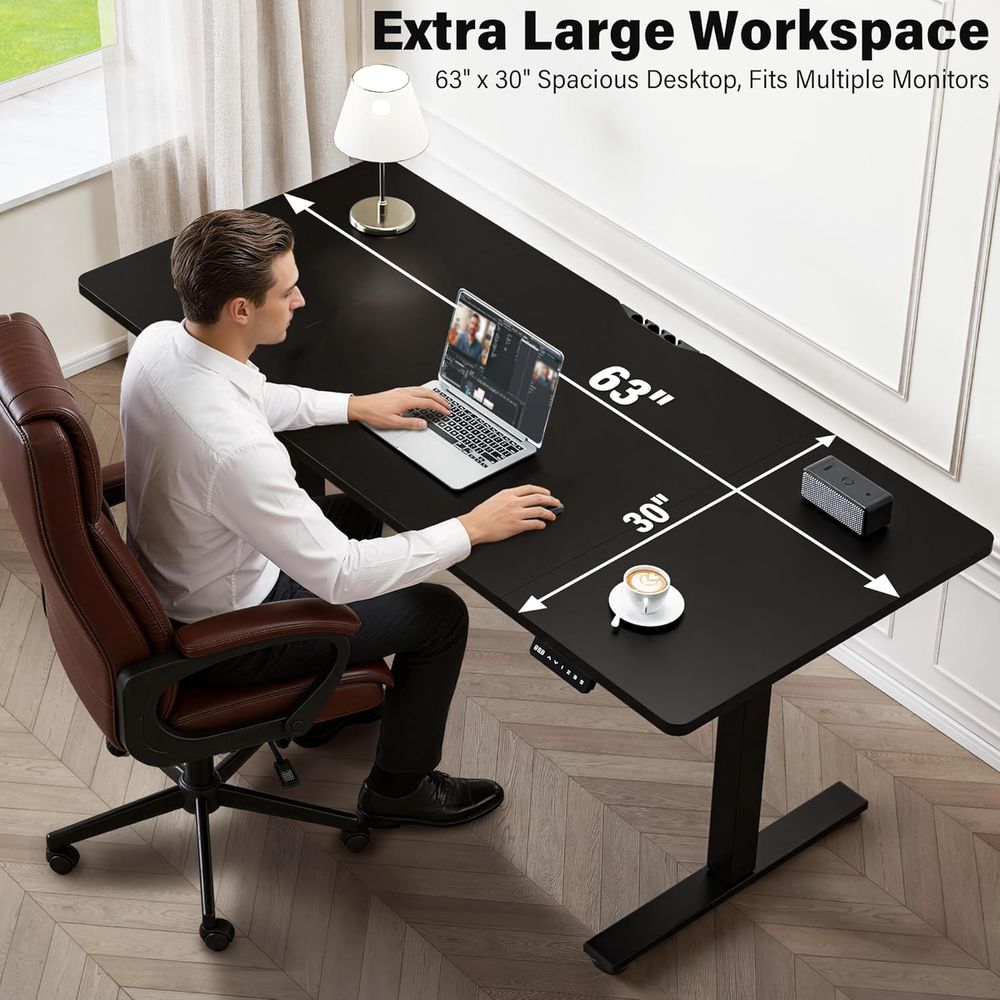 Large 63x30 Electric Adjustabl - огляд і ціна Desk Setup Height