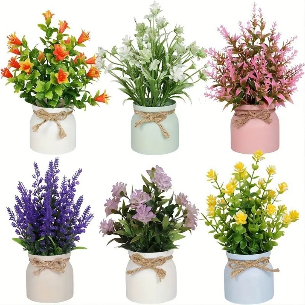 New Fake Potted Flowers Evergr - огляд і ціна Desk Setup Plants