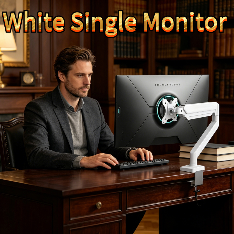 Height Adjustable White Single - огляд і ціна Desk Setup Height
