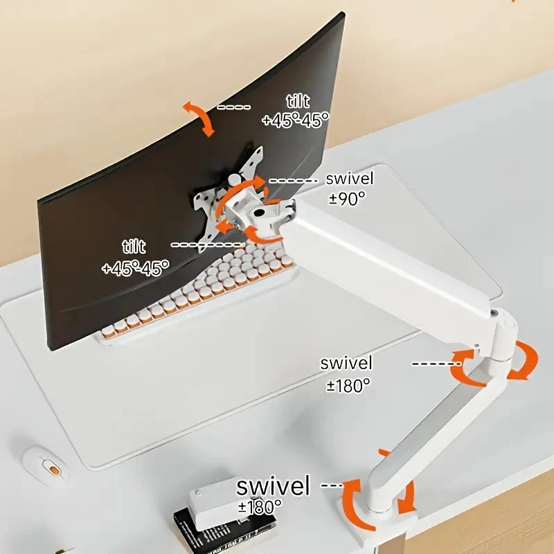 Height Adjustable White Single - огляд і ціна Desk Setup Height