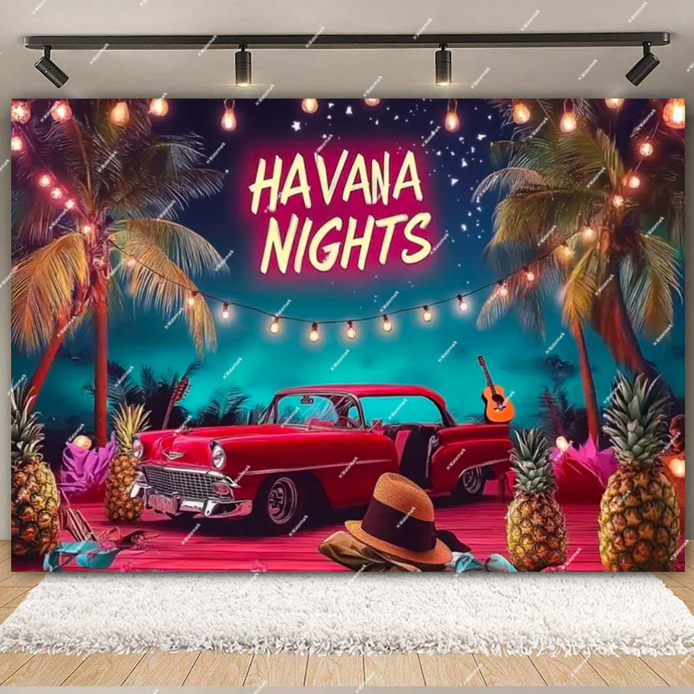 Havana Nights Backdrop Birthda - огляд і ціна Desk Setup Plants