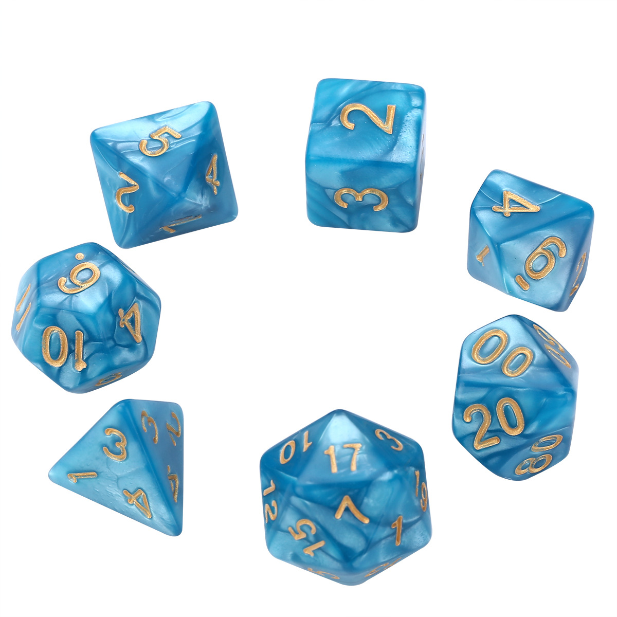 7 Pcs Set Blue Gold Color Poly - огляд і ціна Desk Setup Gaming