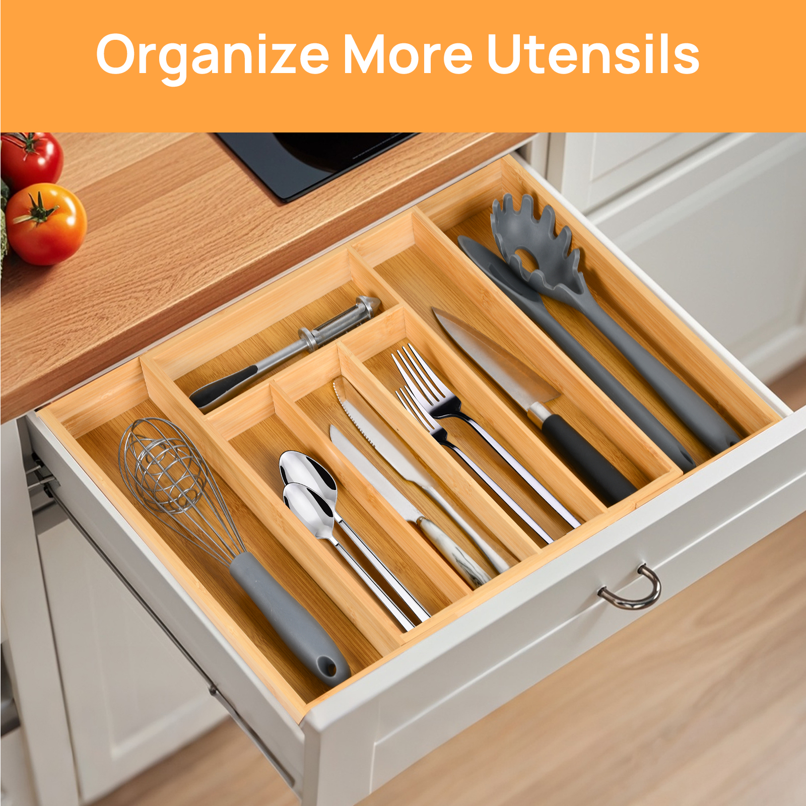 Bamboo Kitchen Drawer Organize - огляд і ціна Drawer Organizer Bamboo