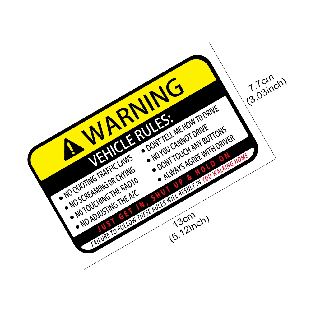 13x7.7cm Warning Words Car Sti - огляд і ціна Desk Setup Ideas