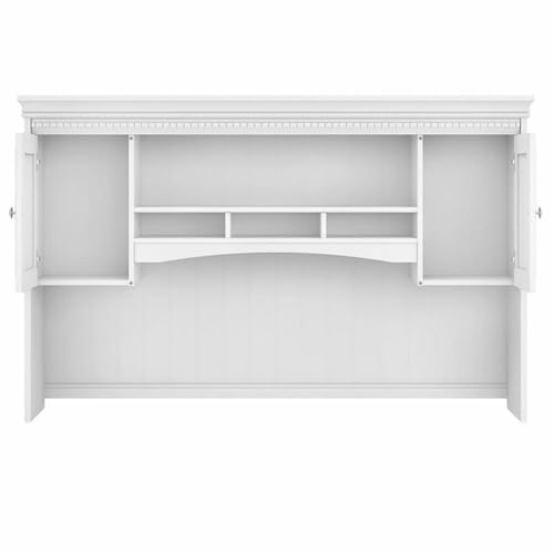 White 60-Inch Hutch With Latti - огляд і ціна L Shaped Desk Setup