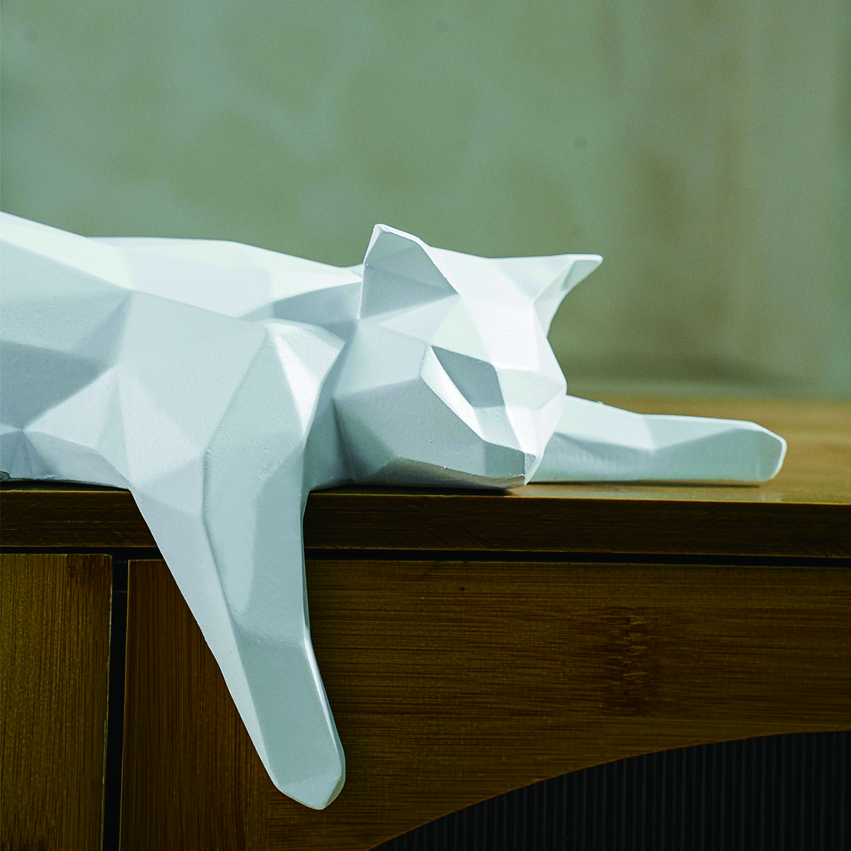 White Black Cat Statue - Geome - огляд і ціна Desk Setup Black