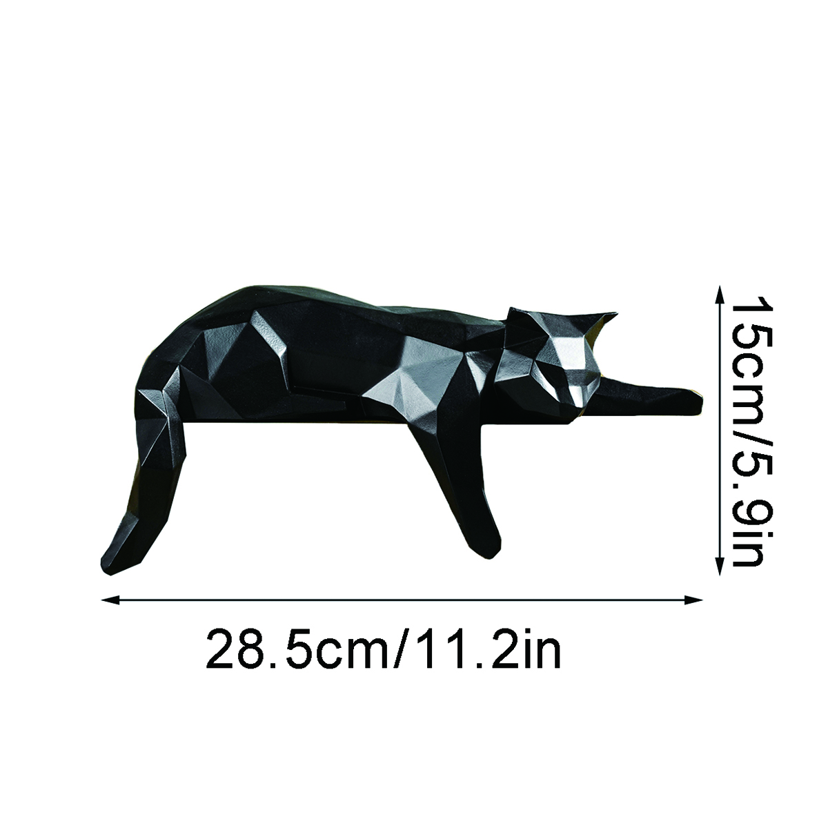 White Black Cat Statue - Geome - огляд і ціна Desk Setup Black