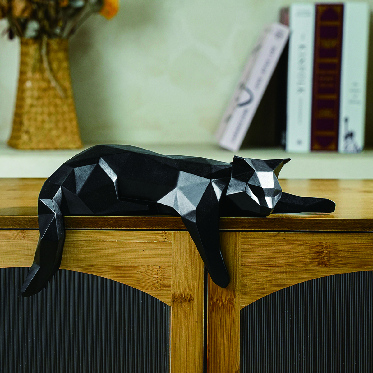 White Black Cat Statue - Geome - огляд і ціна Desk Setup Black